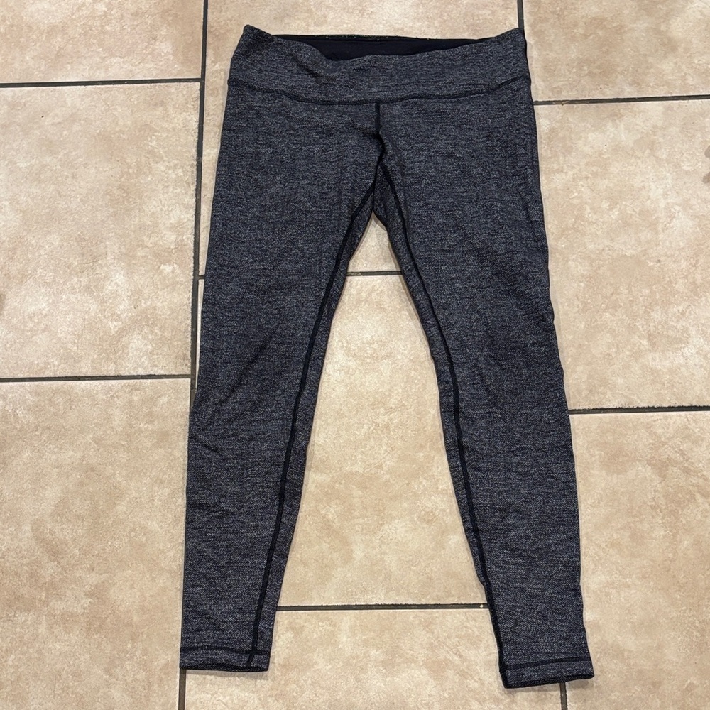 Lululemon Gray Herringbone Full Length Low Rise Leggings